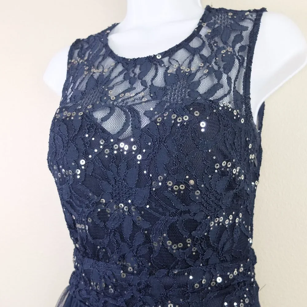 Speechless Juniors Midnight Blue Sequined Mini Dress Size 3